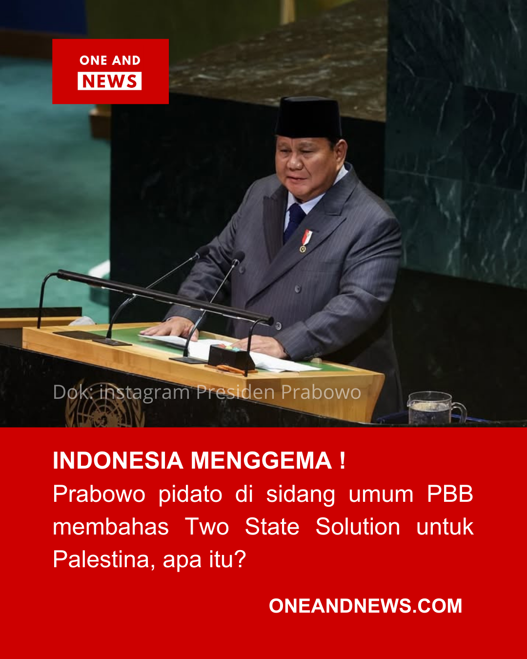 Indonesia Menggema ! Prabowo Bahas Two State Situation Untuk Palestina, Apa Itu?